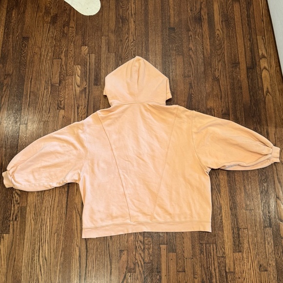 Free People Orange Pink Oversized High Road Pullover  Sweatshirt Size Medium - Picture 7 of 8